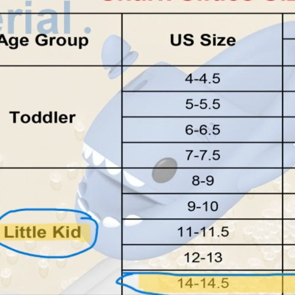 Size14-14.5 LittKids Shark Slides Boys Girls Toddlers Cloud Slides Cute Cartoon - Picture 9 of 9
